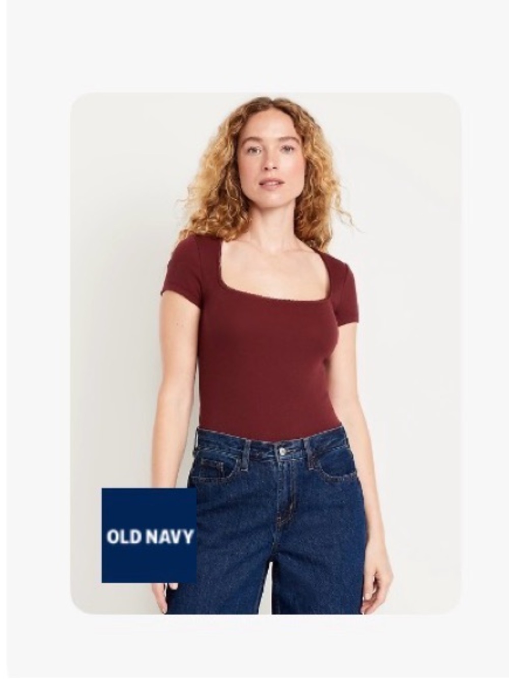 Old Navy Women's Burgundy Square Neck Top